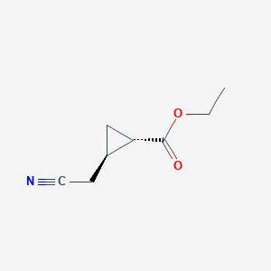 molecular formula C8H11NO2 B12959045 Ethyl (1S,2R)-2-(cyanomethyl)cyclopropane-1-carboxylate 