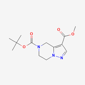 molecular formula C13H19N3O4 B12959069 O5-Tert-butyl O3-methyl 6,7-dihydro-4H-pyrazolo[1,5-A]pyrazine-3,5-dicarboxylate 