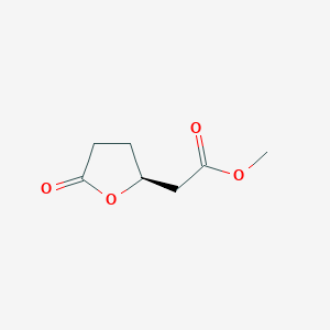 molecular formula C7H10O4 B12959085 Methyl (S)-2-(5-oxotetrahydrofuran-2-yl)acetate 