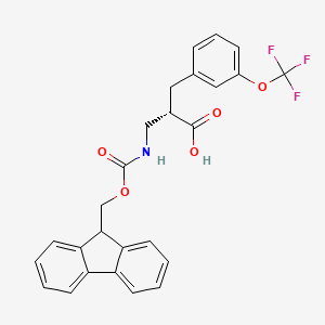 molecular formula C26H22F3NO5 B12959140 (S)-3-((((9H-Fluoren-9-yl)methoxy)carbonyl)amino)-2-(3-(trifluoromethoxy)benzyl)propanoic acid 