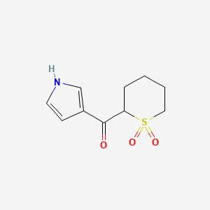 molecular formula C10H13NO3S B12959223 (1,1-Dioxidotetrahydro-2H-thiopyran-2-yl)(1H-pyrrol-3-yl)methanone 