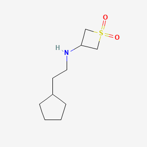 molecular formula C10H19NO2S B12959260 3-((2-Cyclopentylethyl)amino)thietane 1,1-dioxide 