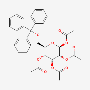 molecular formula C33H34O10 B1295934 6-Trityl-1,2,3,4-tetra-O-acetyl-beta-D-glucose CAS No. 37074-90-1