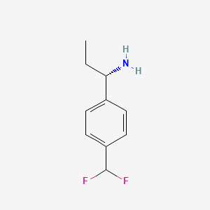 molecular formula C10H13F2N B12959390 (S)-1-(4-(difluoromethyl)phenyl)propan-1-amine hydrochloride 