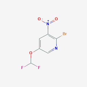 molecular formula C6H3BrF2N2O3 B12959400 2-Bromo-5-(difluoromethoxy)-3-nitropyridine 