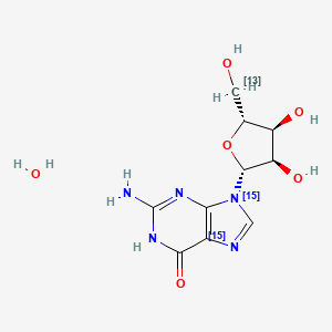 2-amino-9-[(2R,3R,4S,5R)-3,4-dihydroxy-5-(hydroxy(113C)methyl)oxolan-2-yl]-1H-purin-6-one;hydrate