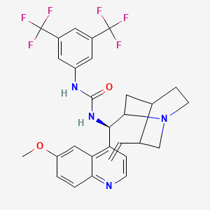 molecular formula C29H28F6N4O2 B12959504 1-[(R)-(6-Methoxy-4-quinolinyl)(5-vinylquinuclidine-2-yl)methyl]-3-[3,5-bis(trifluoromethyl)phenyl]urea 