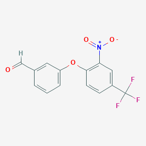molecular formula C14H8F3NO4 B1295952 3-[2-Nitro-4-(trifluoromethyl)phenoxy]benzaldehyde CAS No. 6961-57-5