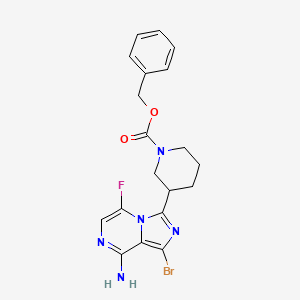 molecular formula C19H19BrFN5O2 B12959533 Benzyl 3-{8-amino-1-bromo-5-fluoroimidazo[1,5-a]pyrazin-3-yl}piperidine-1-carboxylate 