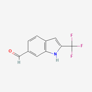 molecular formula C10H6F3NO B12959539 2-(Trifluoromethyl)-1H-indole-6-carbaldehyde 