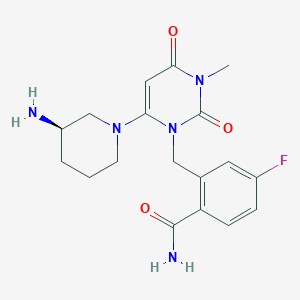 (R)-2-((6-(3-Aminopiperidin-1-yl)-3-methyl-2,4-dioxo-3,4-dihydropyrimidin-1(2H)-yl)methyl)-4-fluorobenzamide