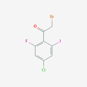 molecular formula C8H4BrClFIO B12959589 2-Bromo-1-(4-chloro-2-fluoro-6-iodophenyl)ethan-1-one 