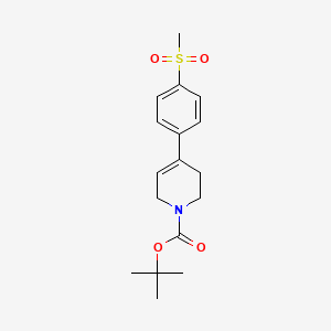 molecular formula C17H23NO4S B12959648 tert-Butyl 4-(4-(methylsulfonyl)phenyl)-3,6-dihydropyridine-1(2H)-carboxylate 