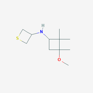 molecular formula C11H21NOS B12959649 N-(3-Methoxy-2,2,3-trimethylcyclobutyl)thietan-3-amine 