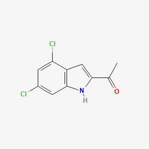 molecular formula C10H7Cl2NO B12959709 1-(4,6-dichloro-1H-indol-2-yl)ethanone 