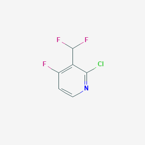 molecular formula C6H3ClF3N B12959752 2-Chloro-3-(difluoromethyl)-4-fluoropyridine 