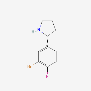 molecular formula C10H11BrFN B12959808 (R)-2-(3-Bromo-4-fluorophenyl)pyrrolidine 