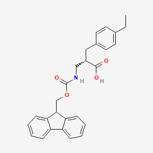 molecular formula C27H27NO4 B12959810 (S)-3-((((9H-Fluoren-9-yl)methoxy)carbonyl)amino)-2-(4-ethylbenzyl)propanoic acid 