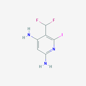 molecular formula C6H6F2IN3 B12959822 5-(Difluoromethyl)-6-iodopyridine-2,4-diamine 