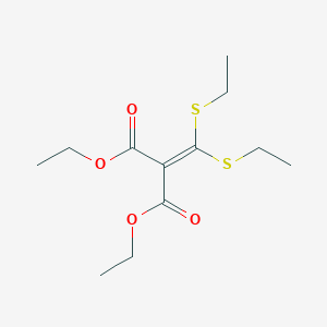 molecular formula C12H20O4S2 B12959912 Diethyl 2-(bis(ethylthio)methylene)malonate 