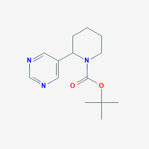 molecular formula C14H21N3O2 B12959945 tert-Butyl 2-(pyrimidin-5-yl)piperidine-1-carboxylate 