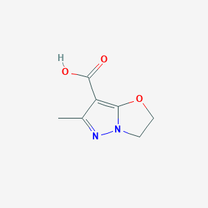 molecular formula C7H8N2O3 B12959966 6-Methyl-2,3-dihydropyrazolo[5,1-b]oxazole-7-carboxylic acid 