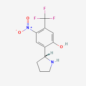 molecular formula C11H11F3N2O3 B12960063 (R)-4-Nitro-2-(pyrrolidin-2-yl)-5-(trifluoromethyl)phenol 