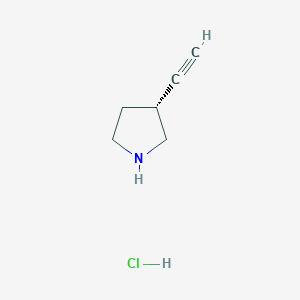 molecular formula C6H10ClN B12960077 (R)-3-Ethynylpyrrolidine hydrochloride 