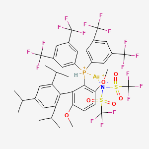 bis[3,5-bis(trifluoromethyl)phenyl]-[3,6-dimethoxy-2-[2,4,6-tri(propan-2-yl)phenyl]phenyl]phosphanium;bis(trifluoromethylsulfonyl)azanide;gold(1+)