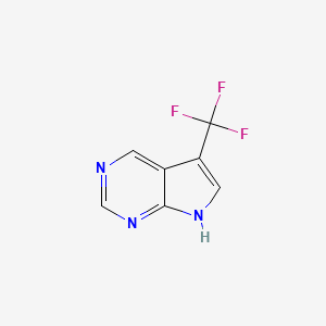 molecular formula C7H4F3N3 B12960109 5-(trifluoromethyl)-7H-pyrrolo[2,3-d]pyrimidine 