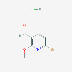 molecular formula C7H7BrClNO2 B12960161 6-Bromo-2-methoxynicotinaldehyde hcl 