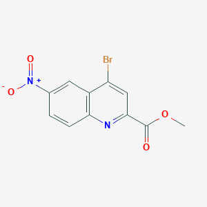 molecular formula C11H7BrN2O4 B12960199 Methyl 4-bromo-6-nitroquinoline-2-carboxylate 