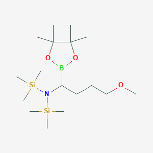 molecular formula C17H40BNO3Si2 B12960201 N-(4-Methoxy-1-(4,4,5,5-tetramethyl-1,3,2-dioxaborolan-2-yl)butyl)-1,1,1-trimethyl-N-(trimethylsilyl)silanamine CAS No. 667917-14-8