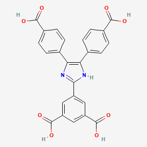 molecular formula C25H16N2O8 B12960263 5-(4,5-Bis(4-carboxyphenyl)-1H-imidazol-2-yl)isophthalic acid 