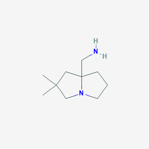 molecular formula C10H20N2 B12960278 (2,2-Dimethyltetrahydro-1H-pyrrolizin-7a(5H)-yl)methanamine 