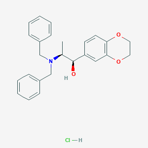 molecular formula C25H28ClNO3 B12960317 (1R,2S)-2-(Dibenzylamino)-1-(2,3-dihydrobenzo[b][1,4]dioxin-6-yl)propan-1-ol hydrochloride 