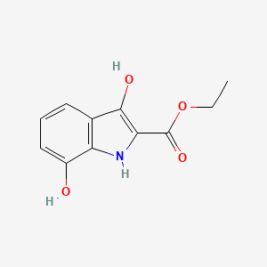 molecular formula C11H11NO4 B12960325 Ethyl 3,7-dihydroxy-1H-indole-2-carboxylate 