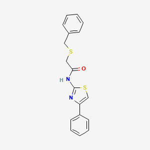 molecular formula C18H16N2OS2 B12960363 2-(benzylthio)-N-(4-phenylthiazol-2-yl)acetamide 