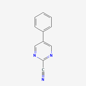 molecular formula C11H7N3 B12960372 5-Phenylpyrimidine-2-carbonitrile 