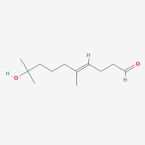 molecular formula C12H22O2 B12960419 4-Decenal, 9-hydroxy-5,9-dimethyl-, (4E)- CAS No. 1536326-17-6