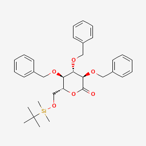 (3R,4S,5R,6R)-3,4,5-Tris(benzyloxy)-6-(((tert-butyldimethylsilyl)oxy)methyl)tetrahydro-2H-pyran-2-one