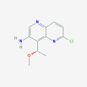 molecular formula C11H12ClN3O B12960480 (S)-6-Chloro-4-(1-methoxyethyl)-1,5-naphthyridin-3-amine 