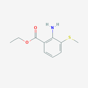 molecular formula C10H13NO2S B12960486 Ethyl 2-amino-3-(methylthio)benzoate 