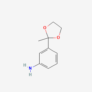 molecular formula C10H13NO2 B1296060 3-(2-甲基-1,3-二氧戊环-2-基)苯胺 CAS No. 51226-14-3