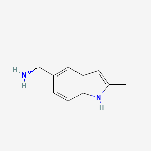 molecular formula C11H14N2 B12960611 (R)-1-(2-Methyl-1H-indol-5-yl)ethan-1-amine 