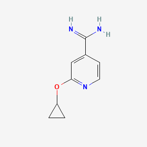 molecular formula C9H11N3O B12960673 2-Cyclopropoxyisonicotinimidamide 