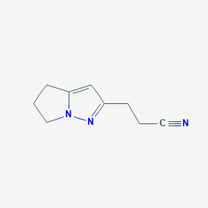 molecular formula C9H11N3 B12960677 3-(5,6-Dihydro-4H-pyrrolo[1,2-b]pyrazol-2-yl)propanenitrile 