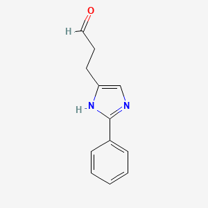 molecular formula C12H12N2O B12960756 3-(2-phenyl-1H-imidazol-5-yl)propanal 