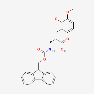 molecular formula C27H27NO6 B12960779 (S)-3-((((9H-Fluoren-9-yl)methoxy)carbonyl)amino)-2-(2,3-dimethoxybenzyl)propanoic acid 