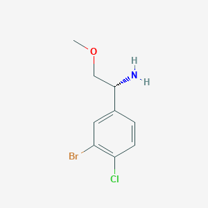 molecular formula C9H11BrClNO B12960787 (R)-1-(3-Bromo-4-chlorophenyl)-2-methoxyethanamine 